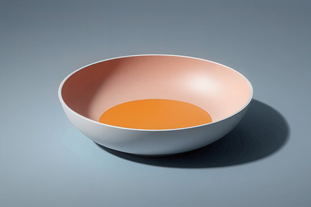 Empty bowl on a gray background. 3d rendering. Illustration.の写真素材
