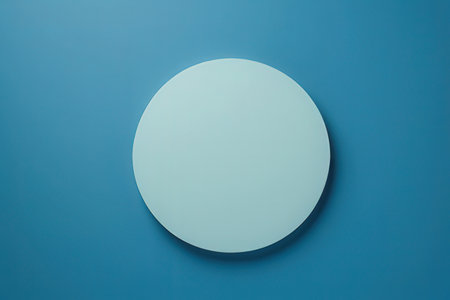 Circle on blue background. Minimal concept. 3d renderの写真素材