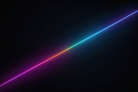 Neon light lines on dark background. Vector illustration for your design