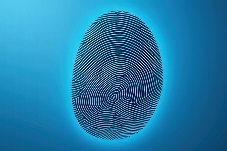 Fingerprint scan provides security access with biometrics identification.