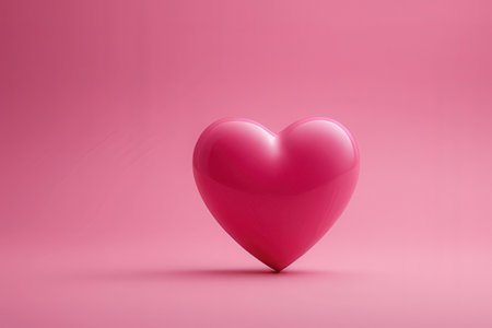 Pink heart on a pink background. 3d rendering, 3d illustration.の写真素材