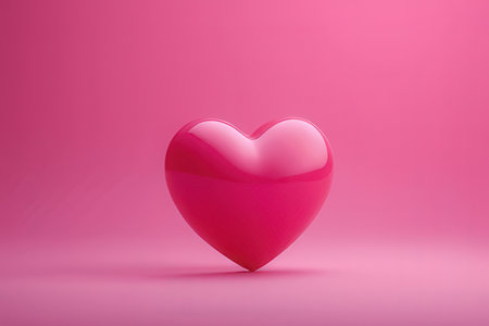 Pink heart on a pink background. 3d render. Love concept