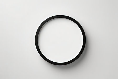 Circle black frame on white background. 3d render illustration.の写真素材