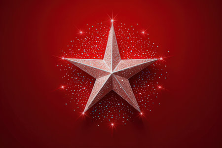 Christmas star on a red background. Vector illustration. Eps 10.の写真素材