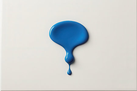 Blue paint drop isolated on white background. 3d render illustration.の写真素材