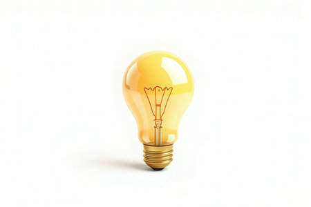Light bulb on white background. 3D illustration. Idea concept.の写真素材