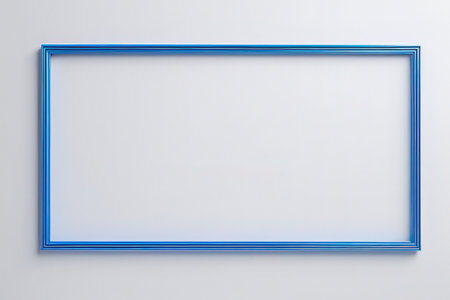Blue frame on white background. 3d rendering. Empty picture frame.