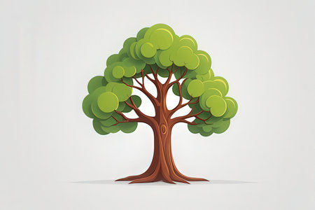 Green tree on a white background. Vector illustration. Eps 10.の写真素材