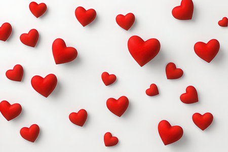 Valentine's day background with red hearts. 3d rendering