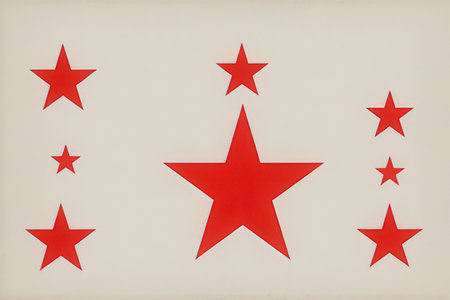 Red stars on a white background as a symbol
