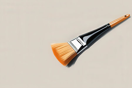 Paintbrush isolated on a gray background. 3d render.の写真素材