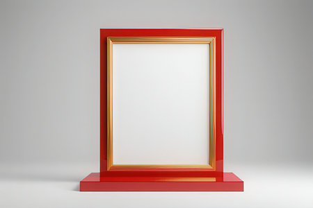 Blank picture frame on a white background. 3d rendering.の写真素材