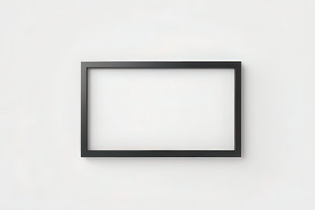 Black picture frame isolated on white background. 3d render illustration.