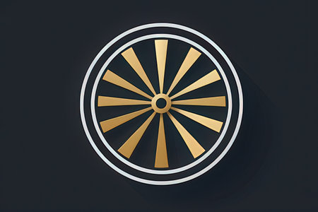 Dartboard icon isolated on black background. 3d illustration.の写真素材