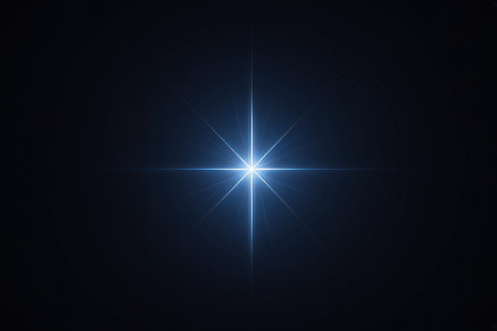 star with lens flare and bokeh effect made in 3d software