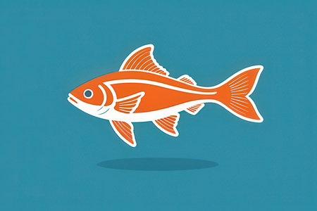 Fish icon isolated on blue background. Vector illustration. Eps 10.の写真素材