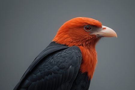 Red-veined Sturnus falcinellus, closeup portraitの写真素材
