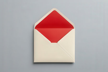 Envelope with a red heart on a gray background. 3d renderingの写真素材