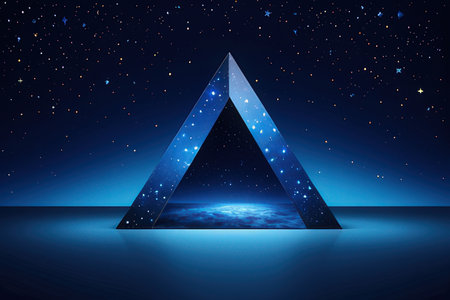Abstract blue background with triangle. Futuristic design. Vector illustration.