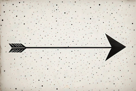 Black arrow on the background of the starry sky, vintage styleの写真素材