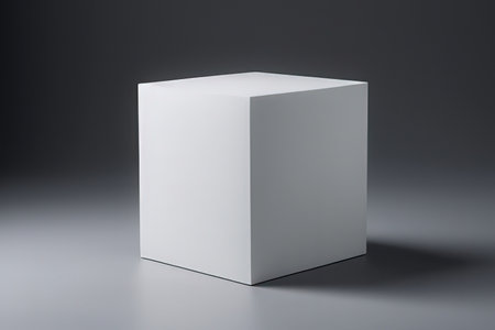 Blank white box mockup on gray background. 3d rendering