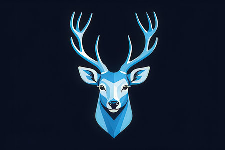 Deer head on dark background. Vector illustration for your design.の写真素材