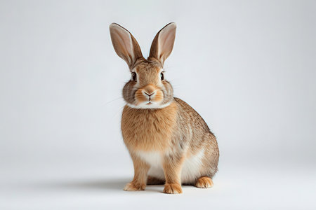 Cute rabbit on white background, studio shot. Easter concept.