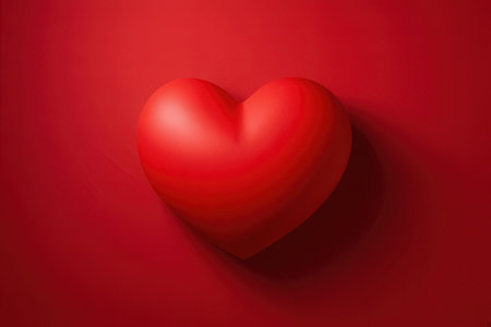 Red heart on a red background. Valentine's Day. 3D renderingの写真素材