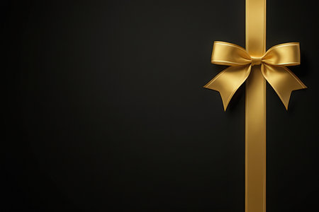Black friday background with golden bow and ribbon. Vector illustration.の写真素材