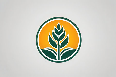 Agriculture wheat logo concept. Agribusiness sign.の写真素材