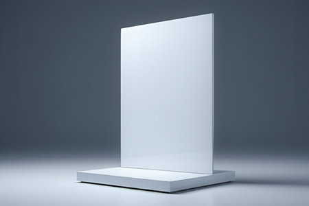 Blank white exhibition stand. Mock up, 3D Renderingの写真素材