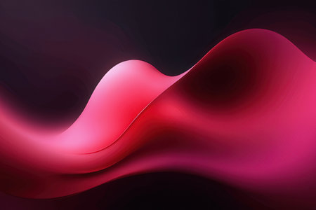abstract background with smooth wavy lines in red and black colorsの写真素材