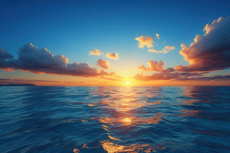 Beautiful seascape. Sunset over the sea. Toned.