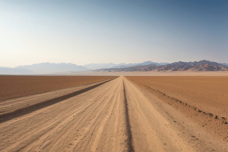 Desert road in Namib Naukluft National Park, Namibiaの写真素材
