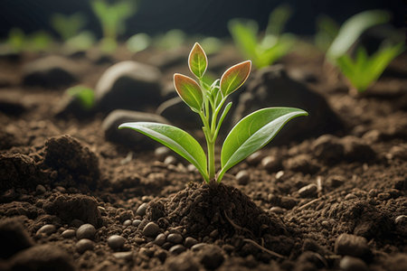 Plant seedling illustrating concept of new life and beginning to grow