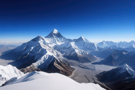 Himalaya mountain range in Himalayas, Nepal, Asiaの写真素材