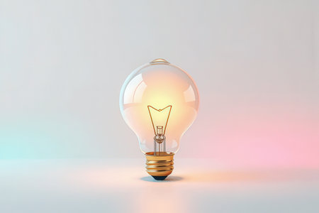 Light bulb on white background, 3d render. Computer digital drawing.