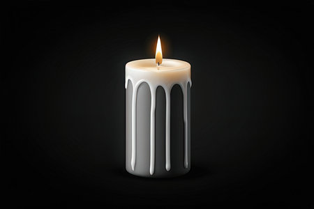 Candle on a black background. 3d rendering, 3d illustration.の写真素材