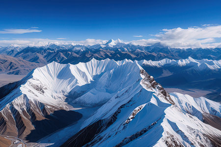 Beautiful mountains landscape in Himalayas, Ladakh, Indiaの写真素材