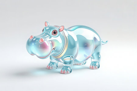 Hippo isolated on white background. 3D illustration. 3D rendering.の写真素材