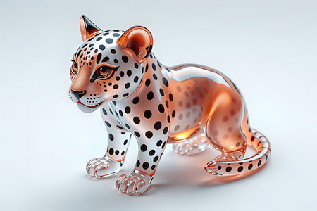 Leopard. 3D illustration. 3D CG. High resolution.の写真素材