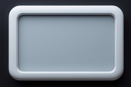 3d render of a white button on a dark background with shadow