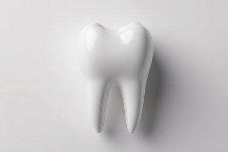 White tooth on a white background. 3d render. Health conceptの写真素材