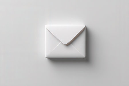 Envelope on a white wall, 3d rendering. Computer digital drawing.の写真素材
