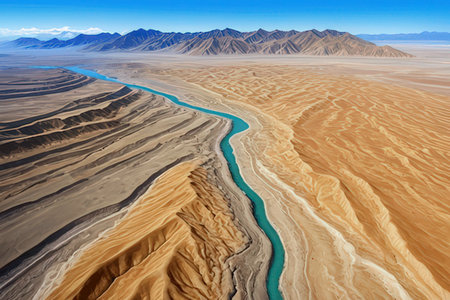 Aerial view of the Death Valley National Park, California, USAの写真素材
