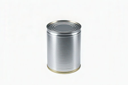 Metal tin can on a white background. 3d rendering image.