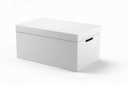 White box isolated on a white background. 3d render image.