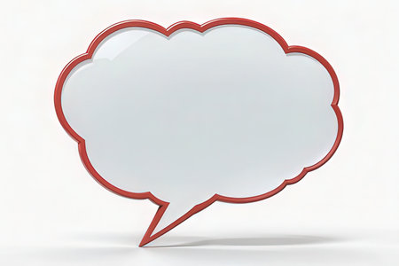 Speech bubble on white background. 3D rendering. Speech bubble.の写真素材