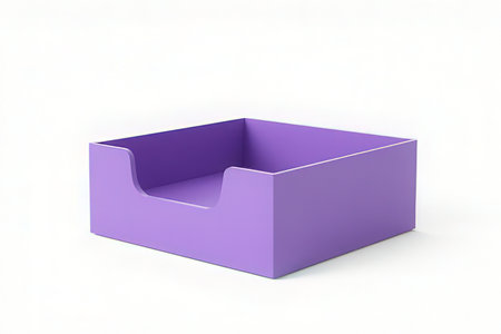 Purple box isolated on white background. 3D rendering. Illustration.