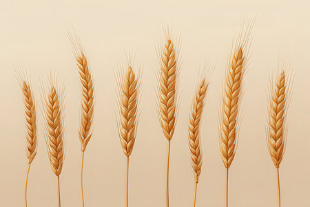 Ears of wheat on a light background. 3d rendering.の写真素材